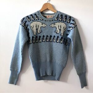 Vintage 1940s Jantzen Polar Bear Penguin Sweater